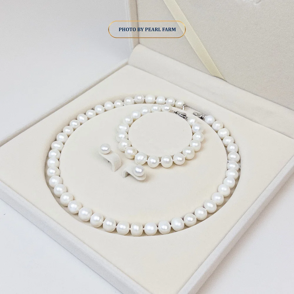 Bộ Vòng Ngọc Trai OVAL 9mm Ít Khuyết Điểm Tự Nhiên - S03 - Ảnh 4