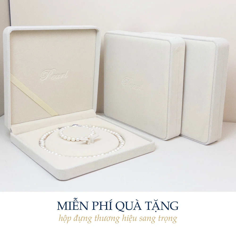 Bộ Vòng Ngọc Trai Trứng 7-8mm Bóng Mịn Cao Ít Tì Tự Nhiên - S01 - Ảnh 3