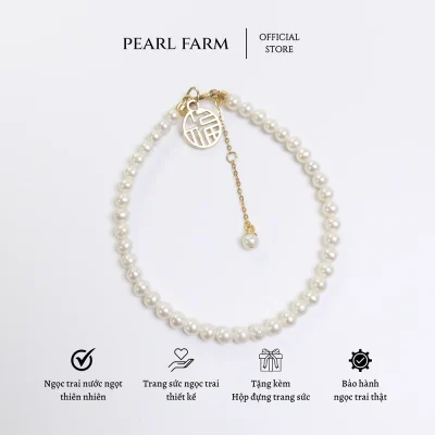 Vòng Tay Ngọc Trai Nhí Gần Tròn 4mm Cao Cấp Phối Mặt Xu Vàng